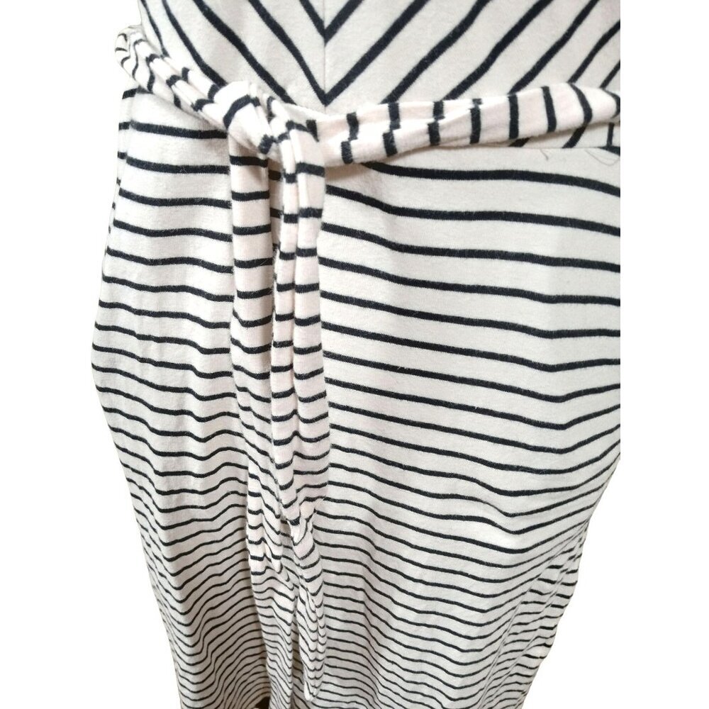 Monteau Los Angeles Womens White/Black Stripe Tied Waist Dress Size Small - Picture 4 of 14
